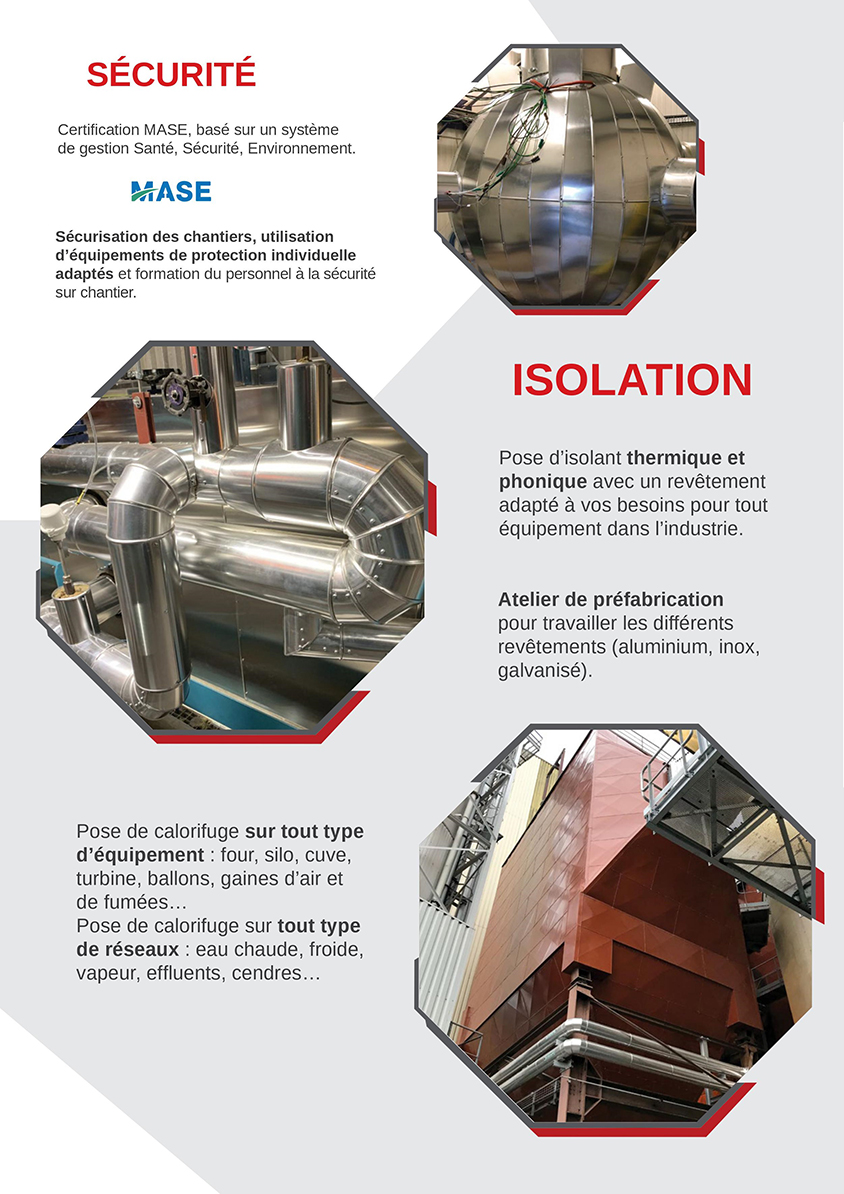 Page N°2 de notre plaquette commerciale présentant la sécurité et le service isolation.